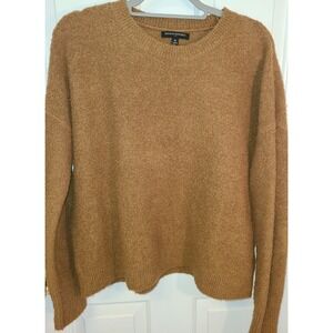 BANANA REPUBLIC Soft Marled Crew-Neck Sweater Women's Size M Camel Wool Blend